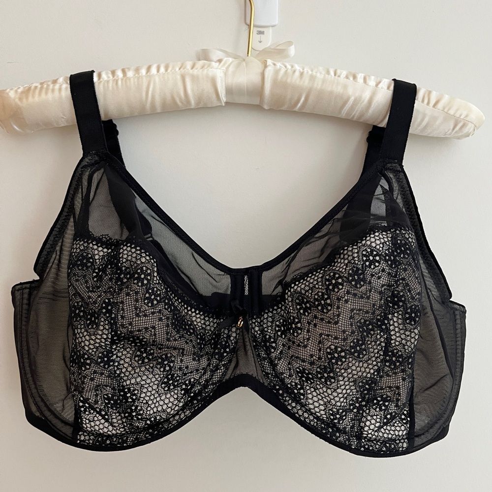 CHANTELLE Black Revele Moi Bra Perfect Fit Underwire Bra Size US 36 DDDD